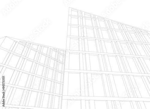 architectural drawing 3d vector illustration