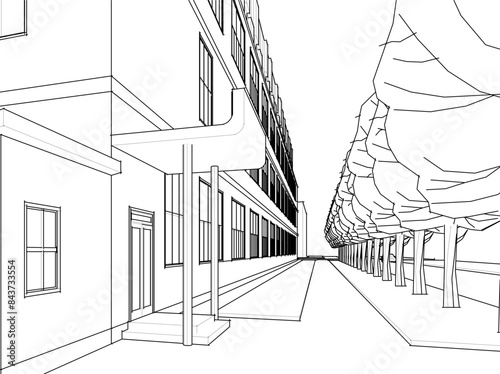 sketch of the house