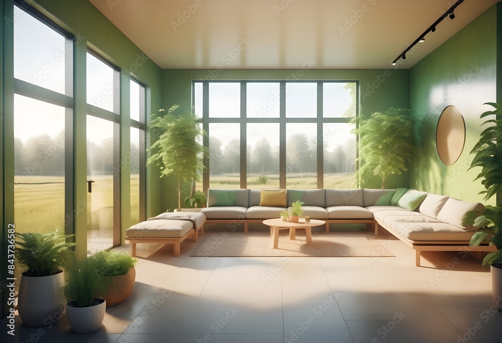 Photo modern style conceptual interior room 3d illustration Photo modern style conceptual interior room 3d illustration