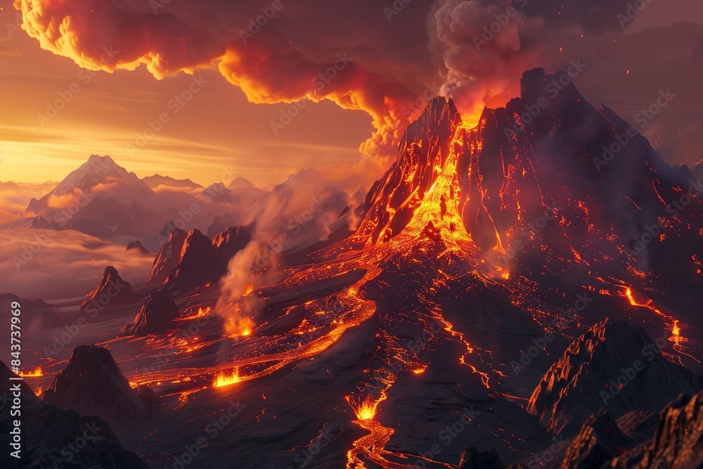 volcano mountain eruption by generative ai volcano mountain eruption by generative ai