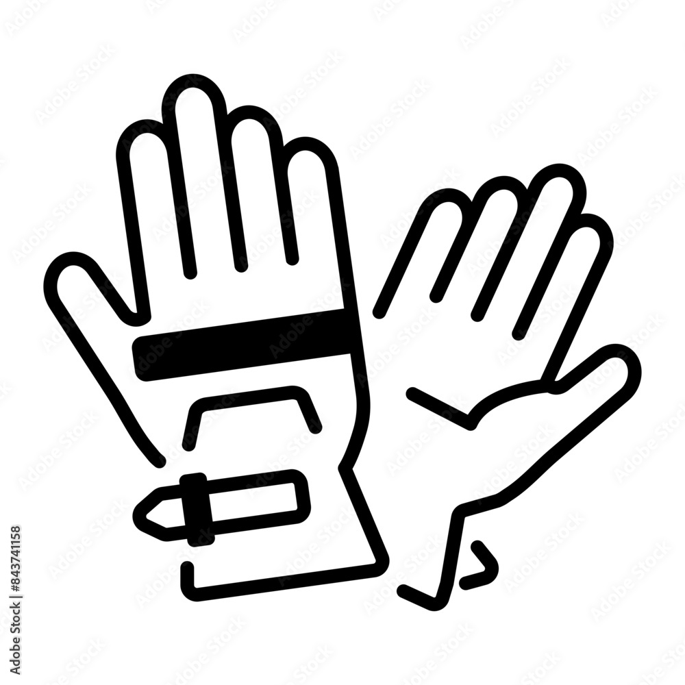 Well-designed line icon of safety gloves Well-designed line icon of safety gloves