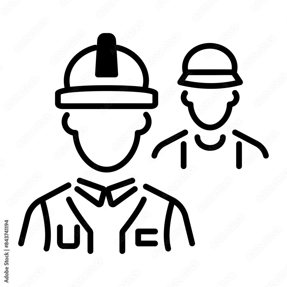 Download line style icon of workers Download line style icon of workers