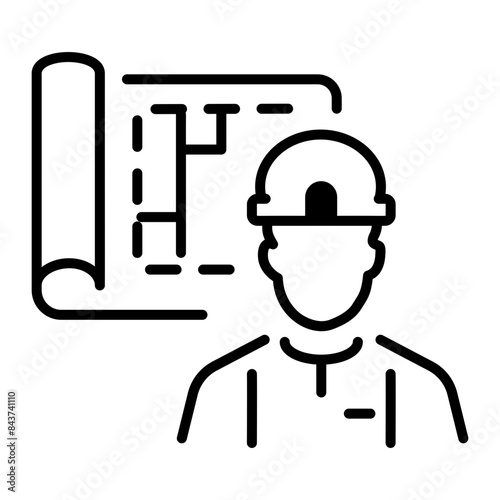 Ready to use line icon of architect