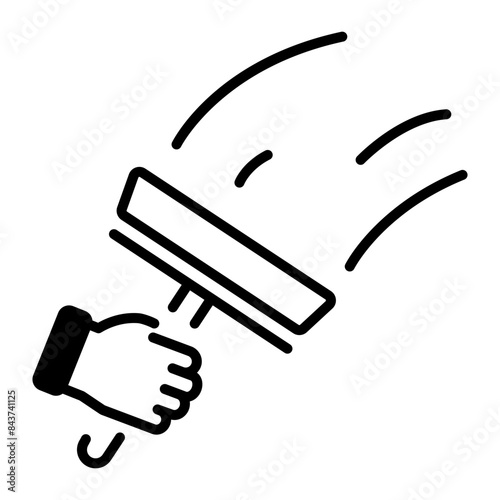 Check out line icon of window cleaner 