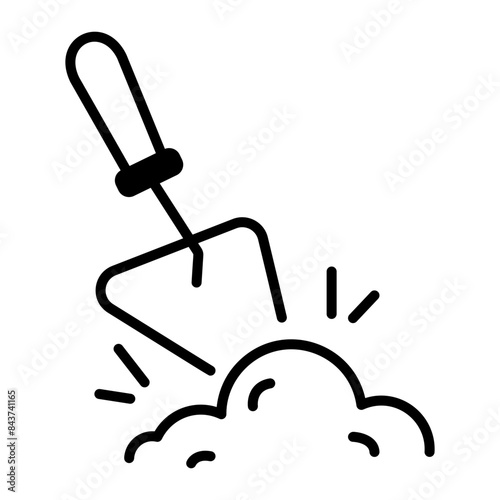 Get this outline icon of hand trowel 