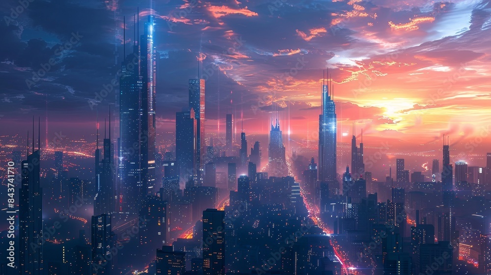 Fototapeta premium Generate an image portraying the future of downtown