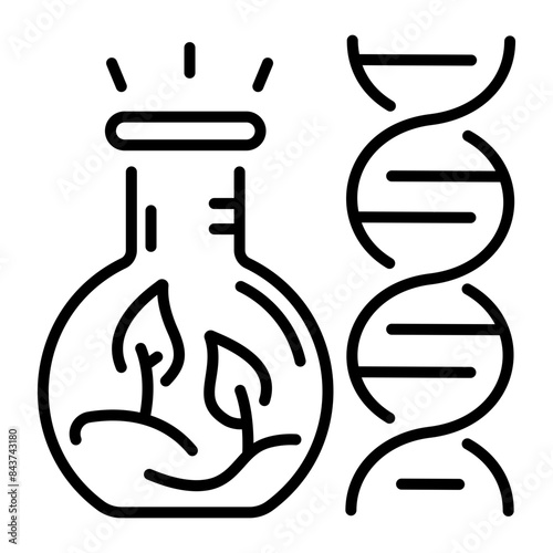 Easy to edit line icon of biotechnology