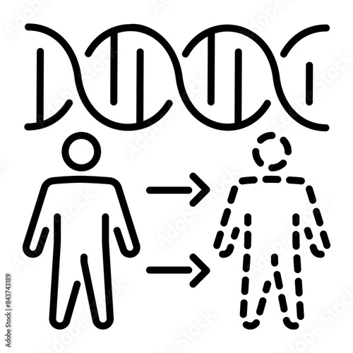 A scalable line icon of dna cloning 