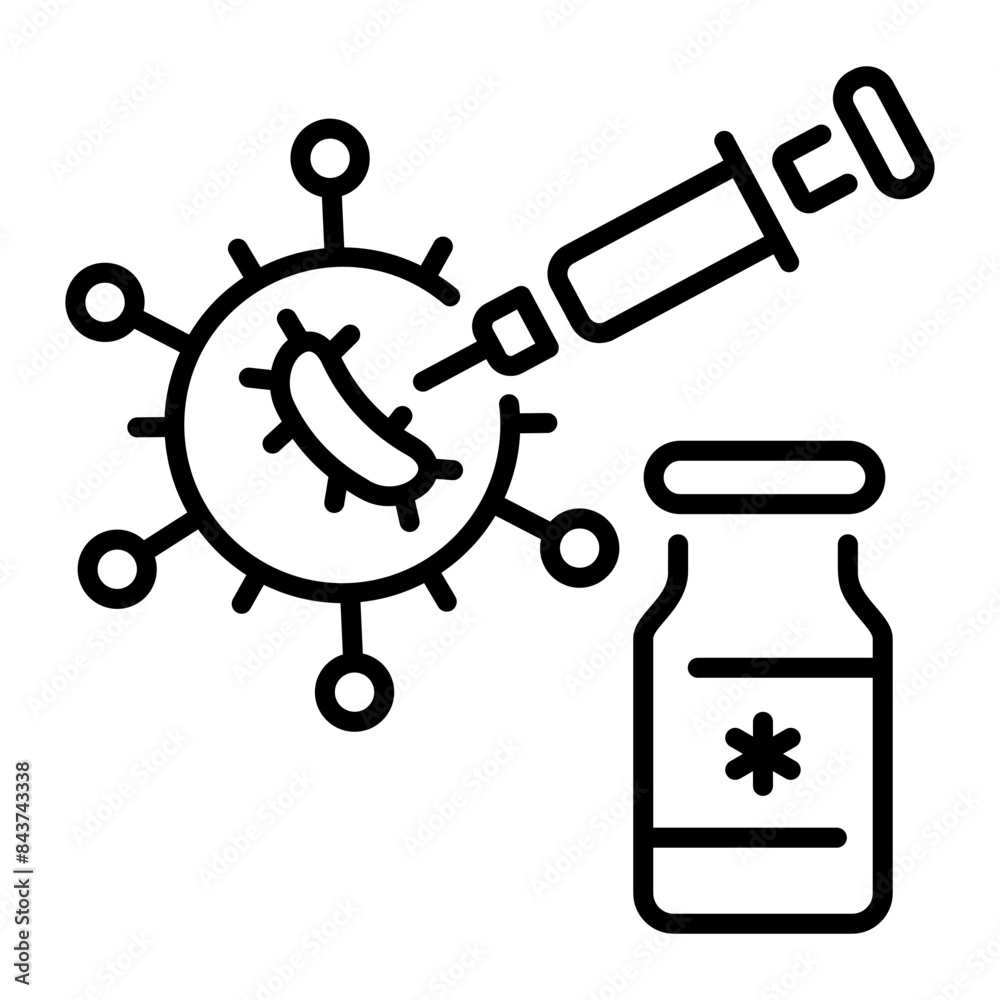 Well-designed line style icon of vaccine Well-designed line style icon of vaccine