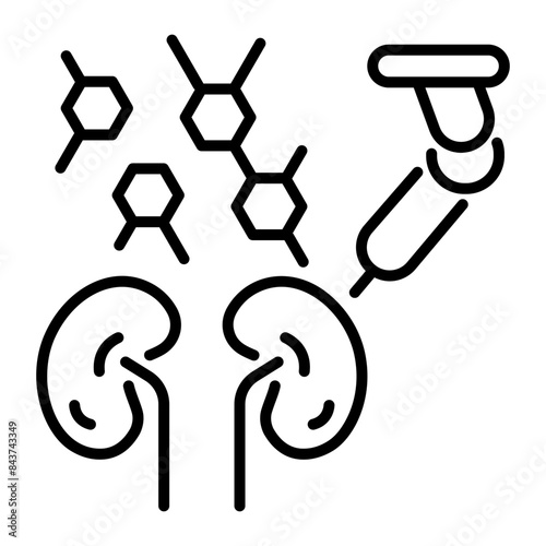 An outline icon of kidney dialysis 