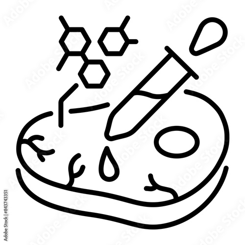 Well-designed line icon of genetic meat