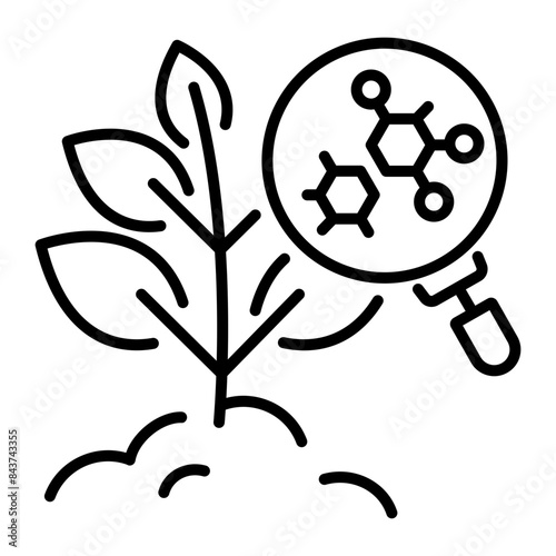Premium outline icon of plant analysis 