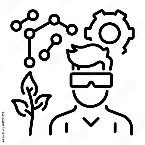 Modern line style icon of biologist