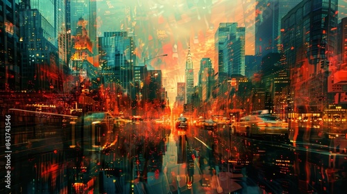 Generate an image reflecting the vibrant freedom of downtown © Supasin