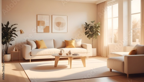 white and gold theme modern interior