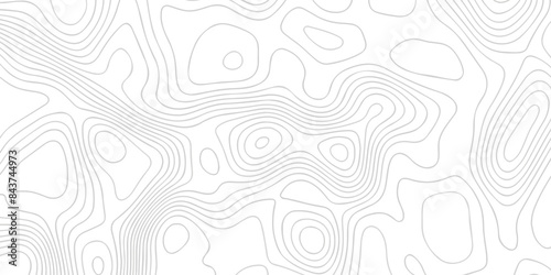 Topographic map background geographic line map with seamless ornament design. The black on white contours topography stylized height of the lines map.	