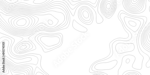 Topographic map background geographic line map with seamless ornament design. The black on white contours topography stylized height of the lines map.	