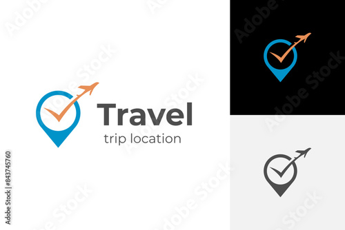 Air travel logo icon design with plane flight for travel agency business logo, tour traveler vector logo symbol