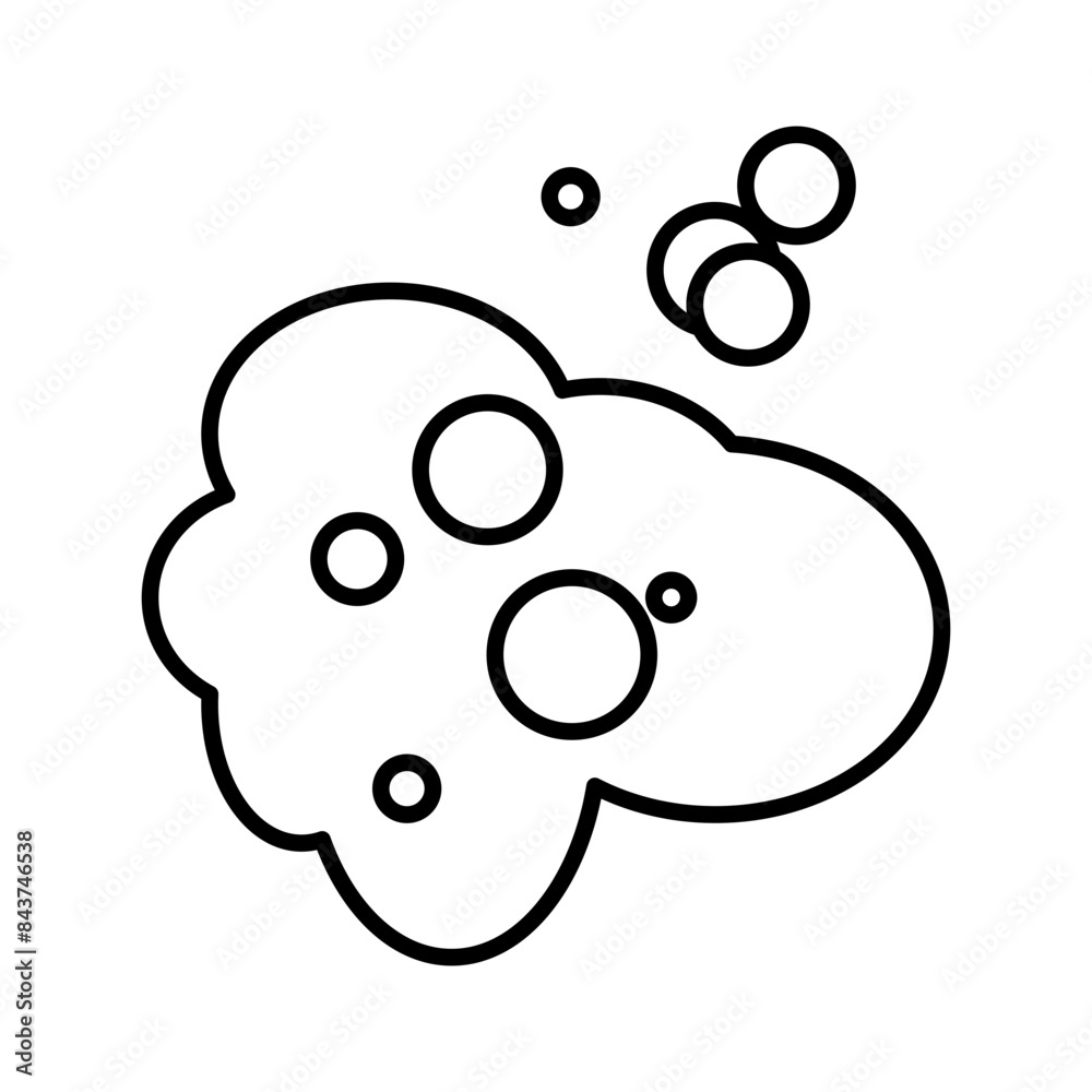 Naklejka premium Bubbles and Foam Icon for Cleaning Products, Bath Supplies, and Soap Illustrations