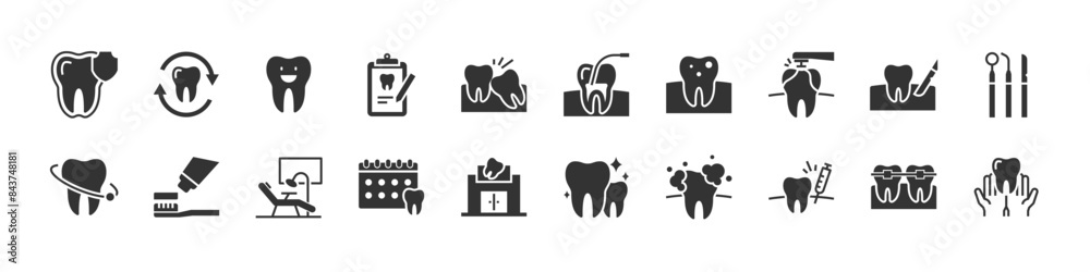 set of dental icons, dentist, teeth, oral care set of dental icons, dentist, teeth, oral care