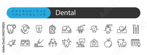 set of dental icons, dentist, teeth, oral care
