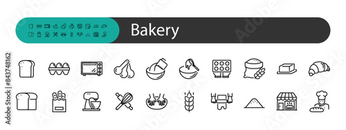 set of bakery icons, bread