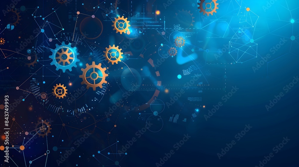 Interconnected Gears and Patterns Representing Technological Innovation Interconnected Gears and Patterns Representing Technological Innovation