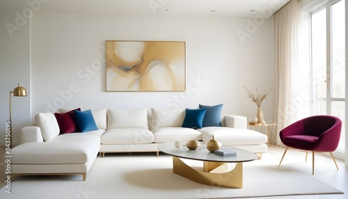 white and gold theme modern interior