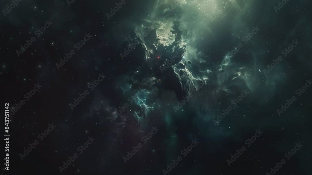 space nebula galaxy in dark green cinematic background depicting astrology