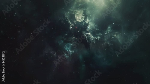 space nebula galaxy in dark green cinematic background depicting astrology