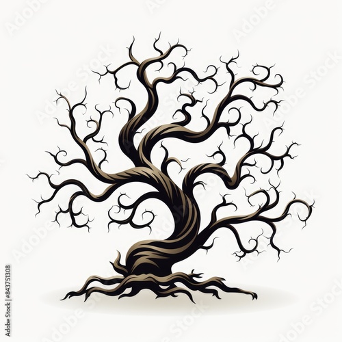 Intricate Vine Vector, White Canvas