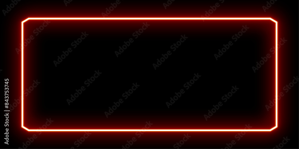 neon rectangle with red - yellow color isolated on black background. some rounded effect. element vector for illustration design neon rectangle with red - yellow color isolated on black background. some rounded effect. element vector for illustration design