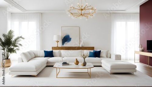 white and gold theme modern interior