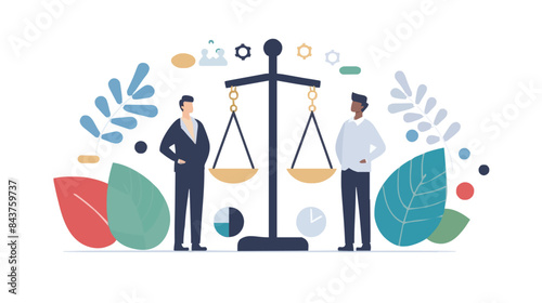 Comparison advantage and disadvantage, integrity or honest truth, pros and cons or measurement, judge or ethical, decision or balance concept