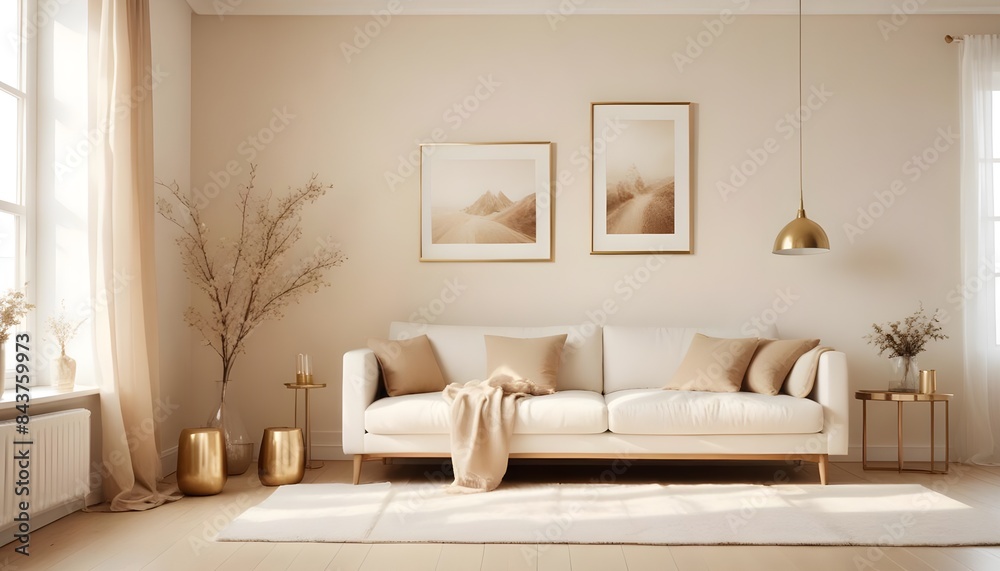 white and gold theme modern interior