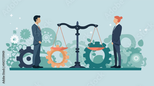 Comparison advantage and disadvantage, integrity or honest truth, pros and cons or measurement, judge or ethical, decision or balance concept