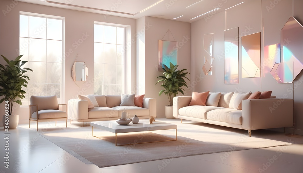 Fototapeta premium white and gold theme modern interior