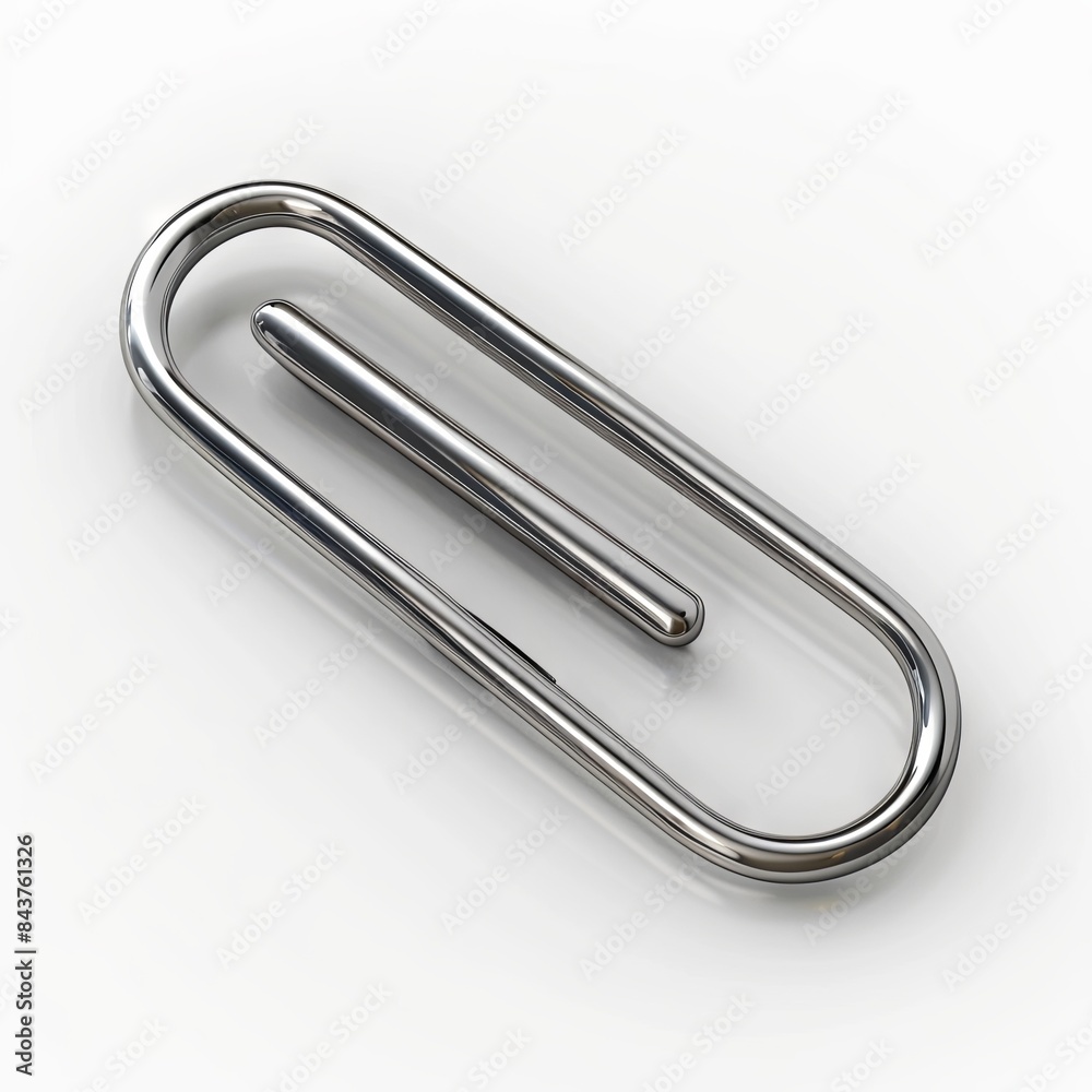 Isolated silver paperclip on white background Isolated silver paperclip on white background