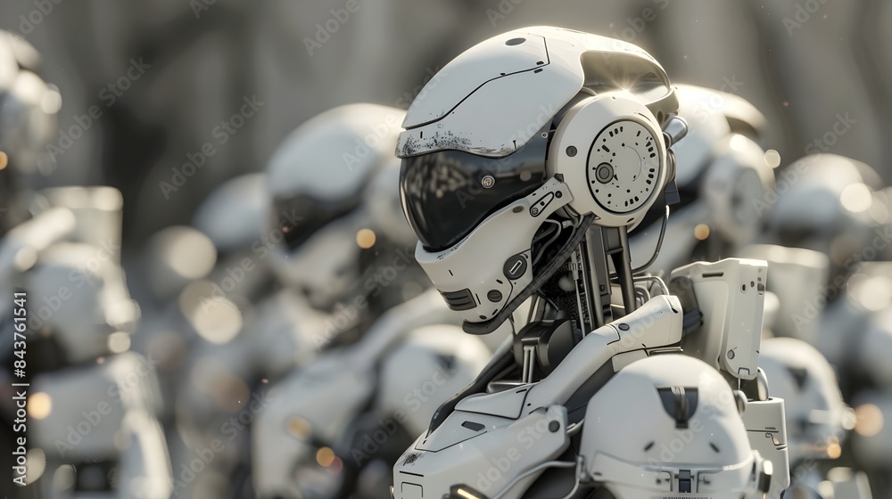 Fototapeta premium Designing Urban Spaces for Robotic and Coexistence:A Futuristic Architectural Vision