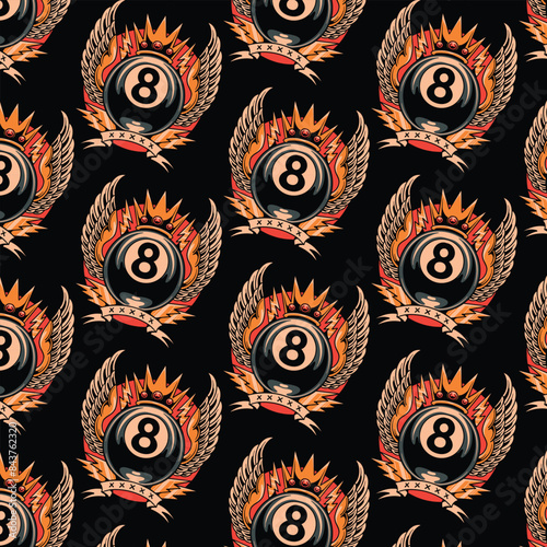 king billiard pattern vector design