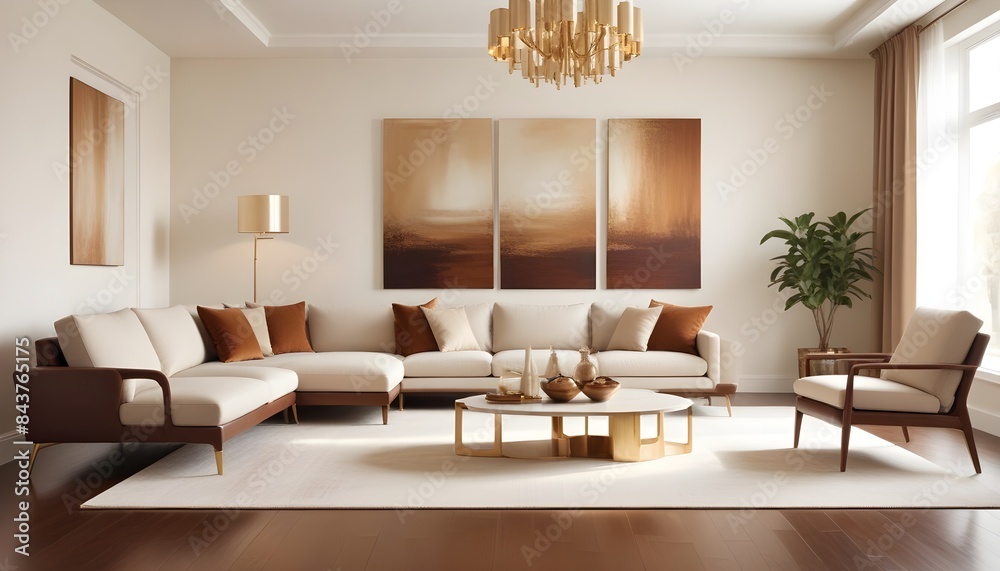 white and gold theme modern interior