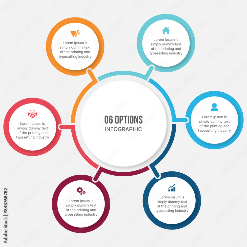 Circle Infographic Template Design With 6 Steps, Process Workflow Diagram Circle Infographic Template Design With 6 Steps, Process Workflow Diagram