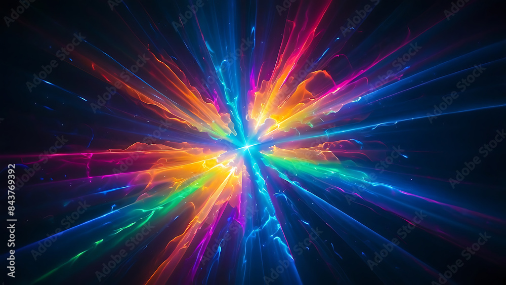 Obraz premium Abstract Neon Light Burst