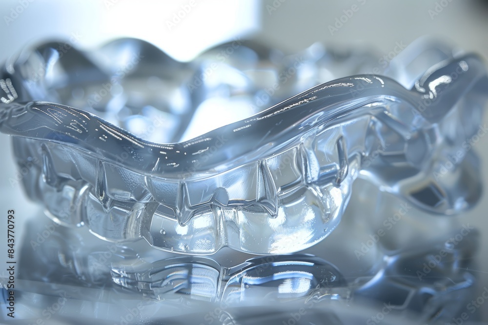 Close-Up of Clear Custom-Fitted Mouthguard Showing Detailed Precision and Smooth Edges Close-Up of Clear Custom-Fitted Mouthguard Showing Detailed Precision and Smooth Edges