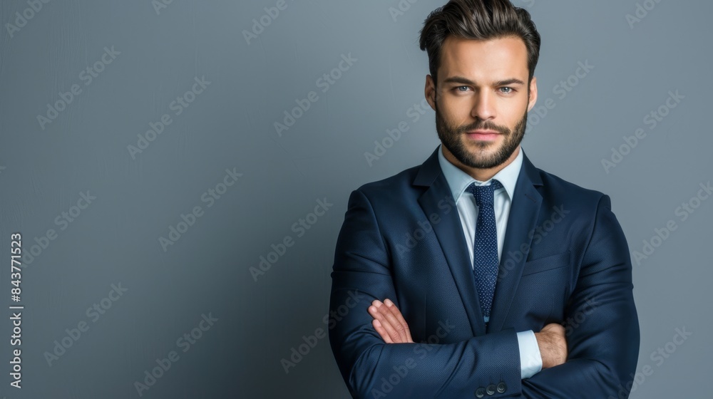 The man in a blue suit The man in a blue suit