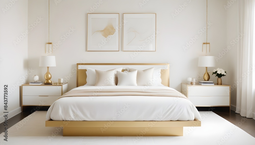 white and gold theme modern interior