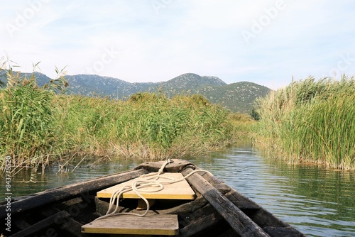 boating the Bacina lakes near Ploce in Croatia