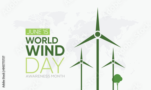 world wind day 15 june, incredible global wind day vector