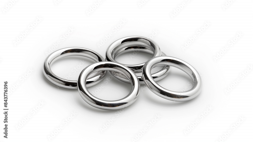 silver metal rings isolated on white background silver metal rings isolated on white background