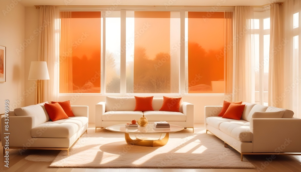 Fototapeta premium white and gold theme modern interior